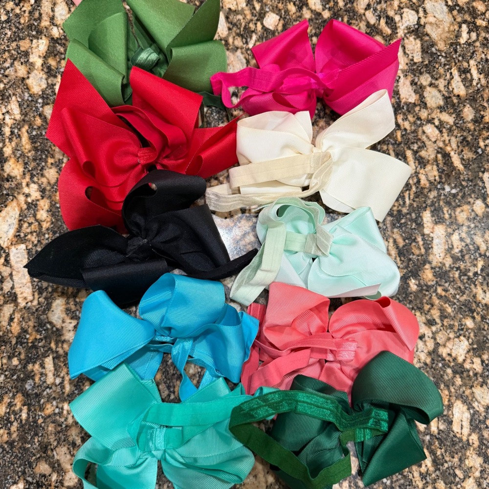 Kids 6" Hair Bows Set Multi Color Grosgrain Ribbon Bands for Girls Toddlers - Picture 5 of 5